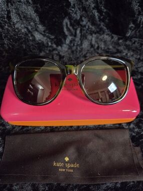kate spade Black and Tortoiseshell Round Frame Sunglasses